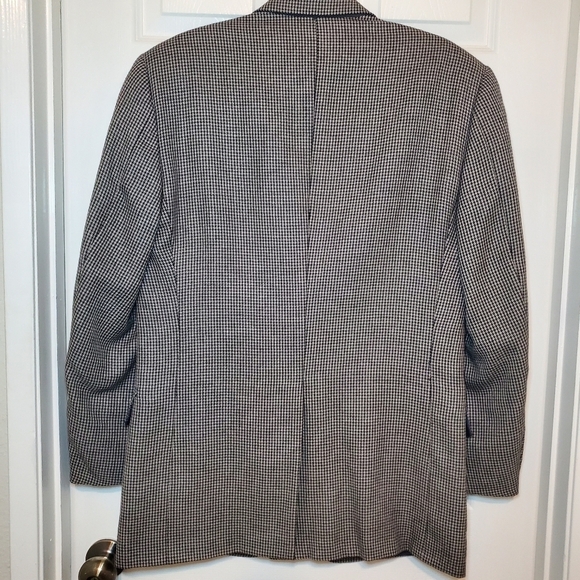 Vintage Hickey Freeman 40R Men's Camel Hair Gingham Check Suit Jacket Blazer - Picture 6 of 12